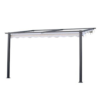 Väggpergola Jabo 4x4m Pergolatak, Grå med Segelduk