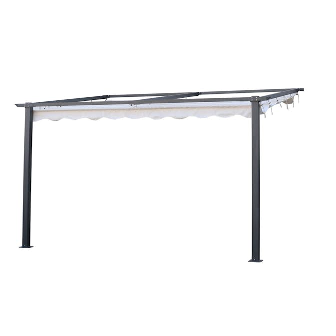 Väggpergola Jabo 4x4m Pergolatak, Grå med Segelduk