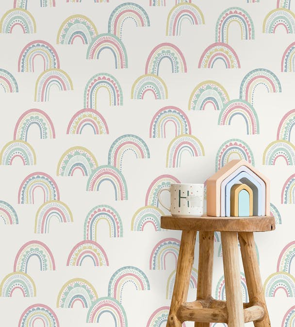 Tapet Holden Dream Catcher Boho Rainbow Pink Duck Egg 13281