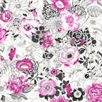 Tapet ESTAhome Blommor Rosa/Svart
