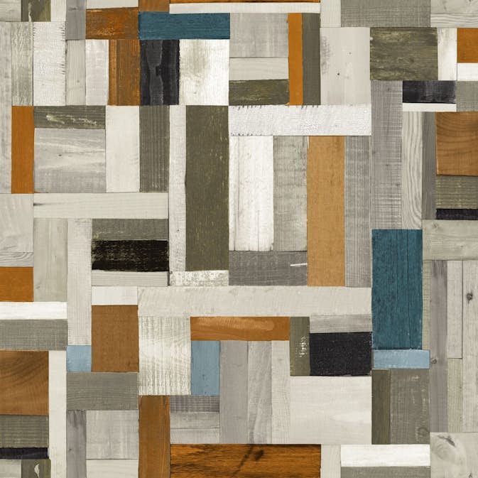 Tapet ESTAhome Träskräp Grå Brun/Grå/Blå