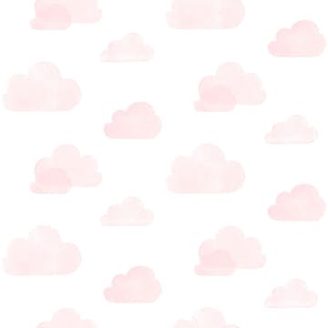 Tapet ESTAhome Stämplade Moln Ljusrosa/Vit