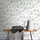 Tapet ESTAhome Blommönster i Skandinavisk Stil Vit/Grå/Grön