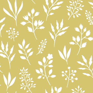 Tapet ESTAhome Blommönster i Skandinavisk Stil Ockra/Vit