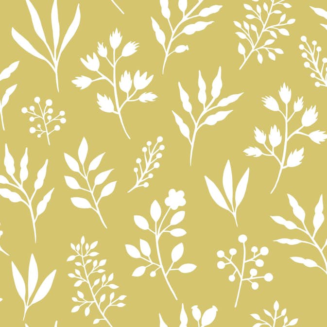 Tapet ESTAhome Blommönster i Skandinavisk Stil Ockra/Vit