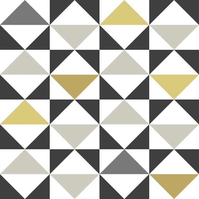 Tapet ESTAhome Grafiska Trianglar Vit Svart Grå/Ockra