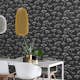 Tapet ESTAhome Blomflock Svart/Vit
