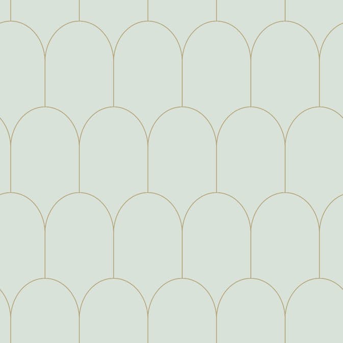 Tapet ESTAhome Art Deco Mintgrön/Guld