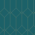 Tapet ESTAhome Art Deco Guld/Grön/Blå