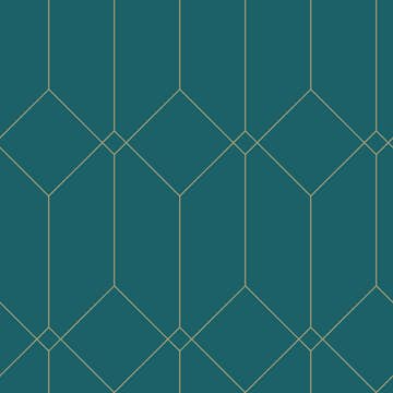 Tapet ESTAhome Art Deco Guld/Grön/Blå