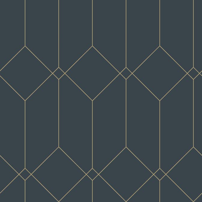 Tapet ESTAhome Art Deco Mörkblå/Guld EW139225