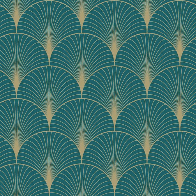 Tapet ESTAhome Art Deco Blå/Guld