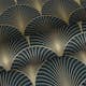 Tapet ESTAhome Art Deco EW139231 Non Woven, Mönstrad Mörkblå/Guld