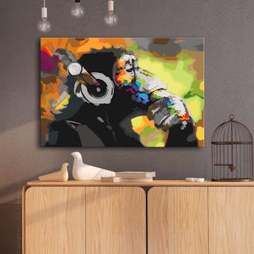 Gör-det-själv Målningar Arkiio Monkey In Headphones (Multi Colour)