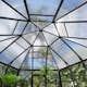 Växthus/Orangeri Metalcraft Hexagon Svart Aluminiumstomme med UV-Skyddat & Härdat Säkerhetsglas, 12,6 m²