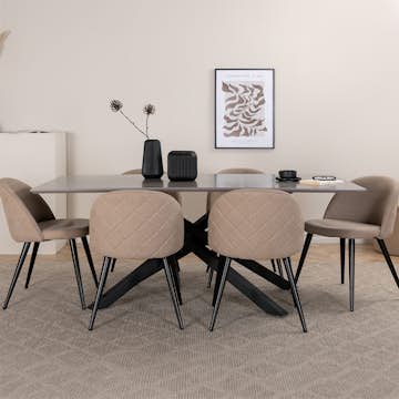 Matgrupp Venture Home med Piata Matbord och 6 Valentina Stitcthes Matstolar