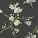 Tapet ESTAhome Körsbärsblom Grön Ockra/Svart