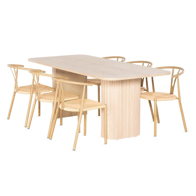Matgrupp In Living Kopparbo med 6 Elysia Stolar