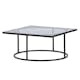 Soffbord furniture/fashion Skanör Rektangulärt Vardagsrumsbord i Glas/Stål 90x90cm