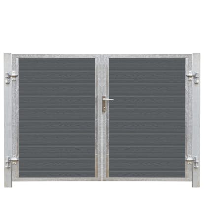 Artura Dubbelgrind Högervänd 197×135 cm + 16 cm stålstolpar