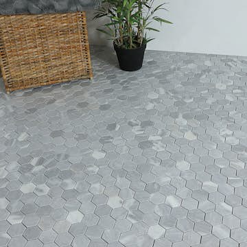 Mosaik Tenfors Marmor Heagon Light Grey 5x5 cm