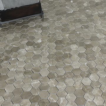 Mosaik Tenfors Marmor Heagon Bone 5x5 cm