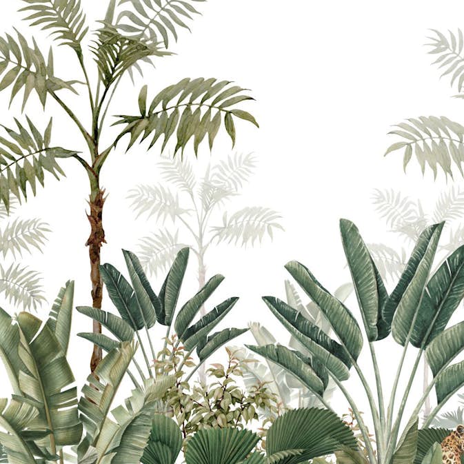 Fototapet ESTAhome Djungel Vit/Grå Olivgrön