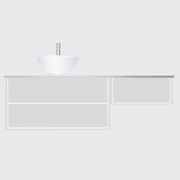 Tvättställsskåp Hafa Edge 1000 med Sidomodul 600