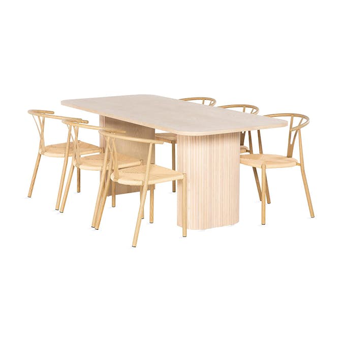 Matgrupp In Living Kopparbo med 6 Elysia Stolar