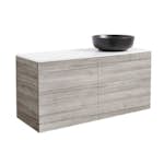 Tvättställsskåp Alterna Isella 120 med Bänkskiva Kvartskomposit och Runt Tvättställ