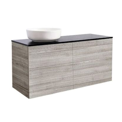 Tvättställsskåp Alterna Isella 120 med Bänkskiva Kvartskomposit och Runt Tvättställ