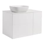 Tvättställsskåp Alterna Isella Tvättkorg med Bänkskiva Kvartskomposit och Rektangulärt Tvättställ