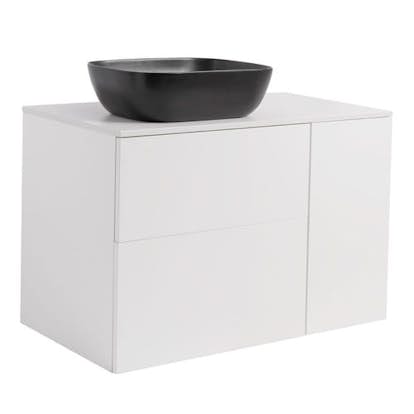 Tvättställsskåp Alterna Isella Tvättkorg med Bänkskiva Kvartskomposit och Rektangulärt Tvättställ