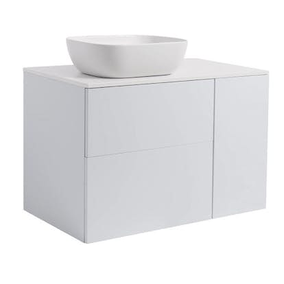 Tvättställsskåp Alterna Isella Tvättkorg med Bänkskiva Kvartskomposit och Rektangulärt Tvättställ