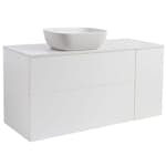 Tvättställsskåp Alterna Isella Tvättkorg med Bänkskiva Kvartskomposit och Rektangulärt Tvättställ