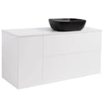 Tvättställsskåp Alterna Isella Tvättkorg med Bänkskiva Kvartskomposit och Rektangulärt Tvättställ