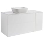 Tvättställsskåp Alterna Isella Tvättkorg med Bänkskiva Kvartskomposit och Rektangulärt Tvättställ