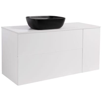 Tvättställsskåp Alterna Isella Tvättkorg med Bänkskiva Kvartskomposit och Rektangulärt Tvättställ