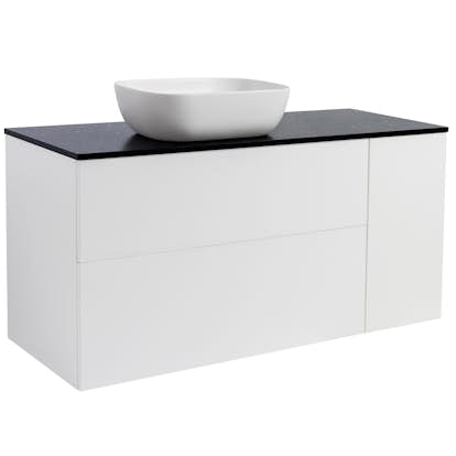 Tvättställsskåp Alterna Isella Tvättkorg med Bänkskiva Kvartskomposit och Rektangulärt Tvättställ