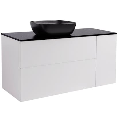 Tvättställsskåp Alterna Isella Tvättkorg med Bänkskiva Kvartskomposit och Rektangulärt Tvättställ