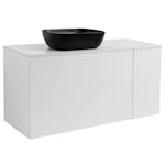 Tvättställsskåp Alterna Isella Tvättkorg med Bänkskiva Kvartskomposit och Rektangulärt Tvättställ