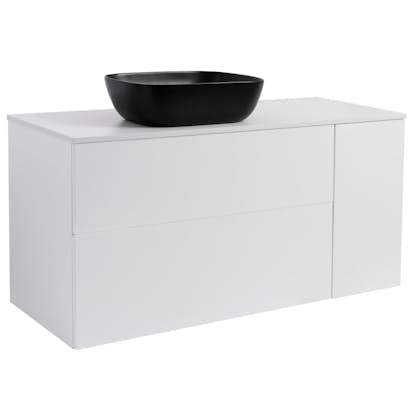 Tvättställsskåp Alterna Isella Tvättkorg med Bänkskiva Kvartskomposit och Rektangulärt Tvättställ