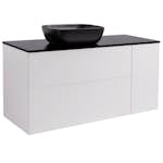 Tvättställsskåp Alterna Isella Tvättkorg med Bänkskiva Kvartskomposit och Rektangulärt Tvättställ