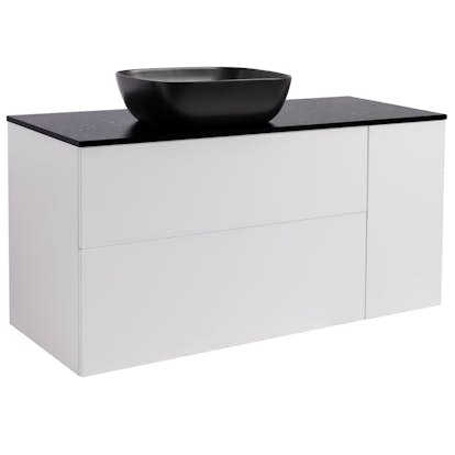 Tvättställsskåp Alterna Isella Tvättkorg med Bänkskiva Kvartskomposit och Rektangulärt Tvättställ