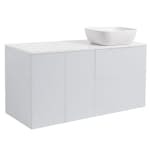 Tvättställsskåp Alterna Isella Tvättkorg med Bänkskiva Kvartskomposit och Rektangulärt Tvättställ