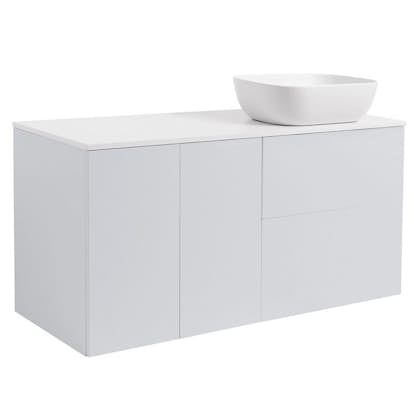 Tvättställsskåp Alterna Isella Tvättkorg med Bänkskiva Kvartskomposit och Rektangulärt Tvättställ