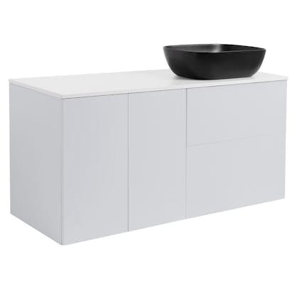 Tvättställsskåp Alterna Isella Tvättkorg med Bänkskiva Kvartskomposit och Rektangulärt Tvättställ