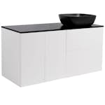 Tvättställsskåp Alterna Isella Tvättkorg med Bänkskiva Kvartskomposit och Rektangulärt Tvättställ