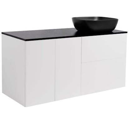 Tvättställsskåp Alterna Isella Tvättkorg med Bänkskiva Kvartskomposit och Rektangulärt Tvättställ