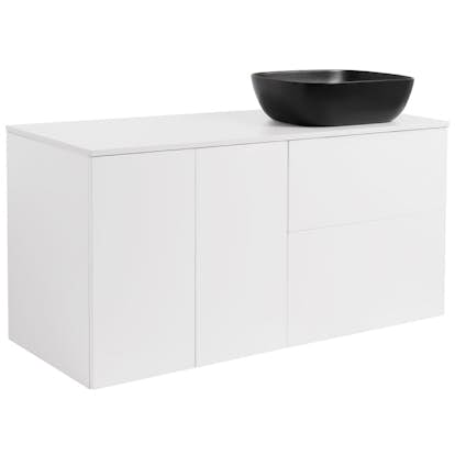 Tvättställsskåp Alterna Isella Tvättkorg med Bänkskiva Kvartskomposit och Rektangulärt Tvättställ